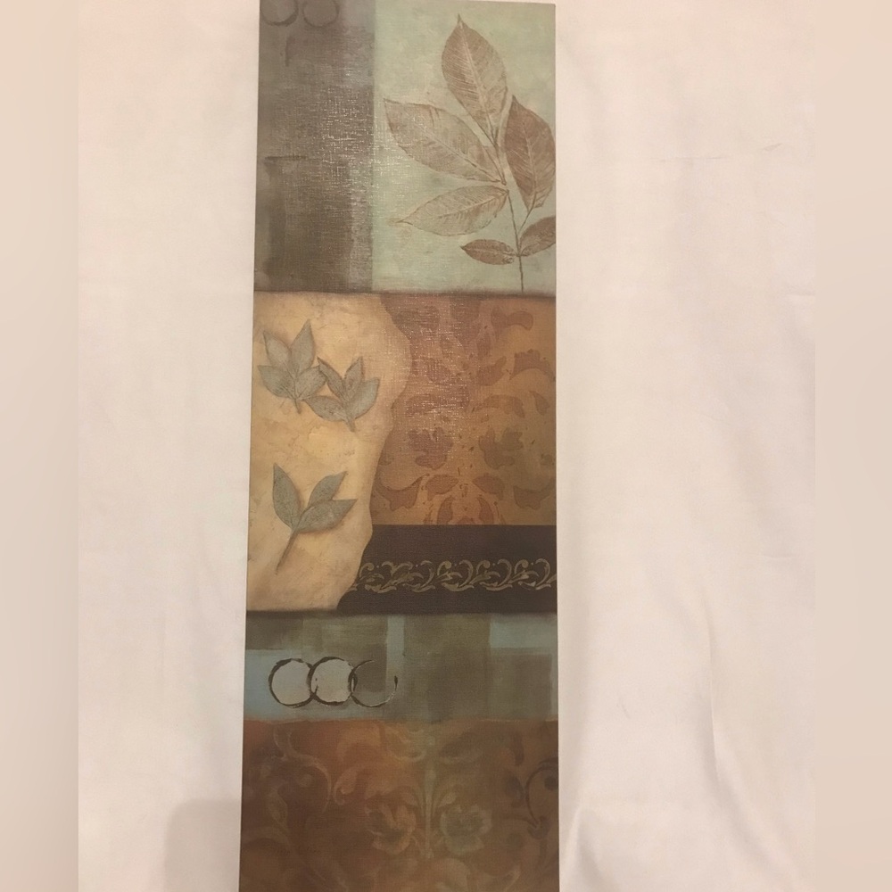Blue, tan and gray art
